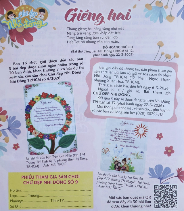 Kết quả Chữ đẹp Nhi Đồng số 9: 30 bài dự thi được chọn- Ảnh 1.