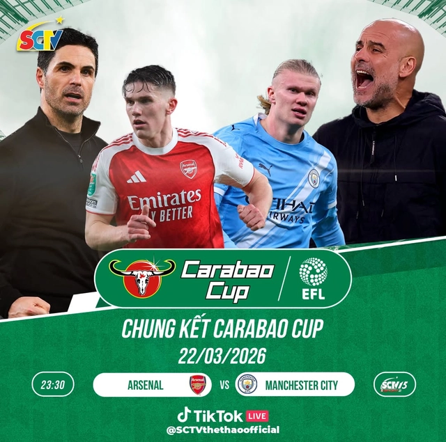 Xem chung kết Carabao Cup giữa Man City và Arsenal ở đâu, khi nào? - Ảnh 1. Xem chung kết Carabao Cup giữa Man City và Arsenal ở đâu, khi nào? - Ảnh 1.