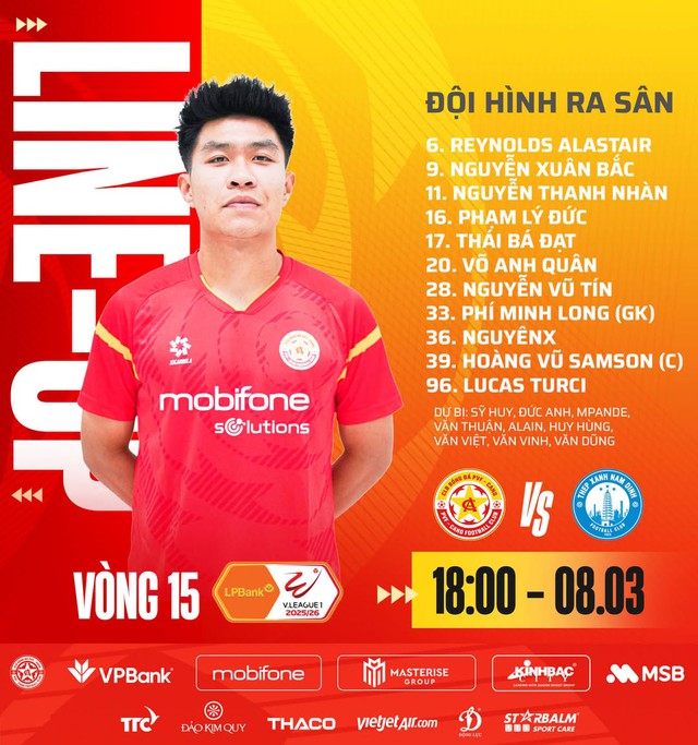 Đội hình ra sân: PVF-CAND - Thép Xanh Nam Định, Becamex TP.HCM - Thể Công Viettel - Ảnh 3.