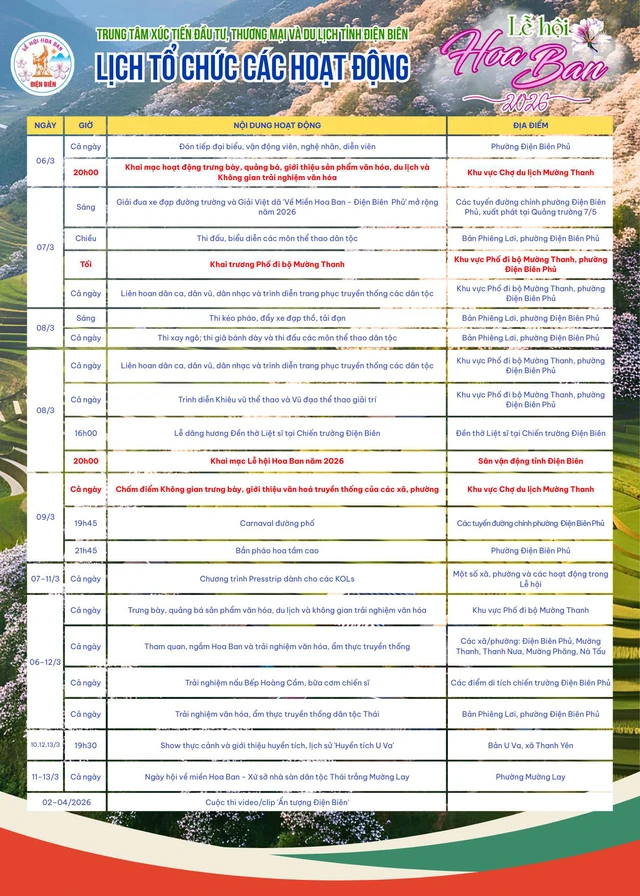 Tối nay 9-3, Điện Biên bắn pháo hoa dịp Lễ hội Hoa Ban 2026- Ảnh 3.