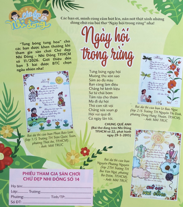 Chữ đẹp Nhi Đồng số 14: 30 bài dự thi xuất sắc- Ảnh 1. Chữ đẹp Nhi Đồng số 14: 30 bài dự thi xuất sắc- Ảnh 1.
