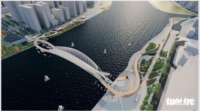 Footbridge across Saigon River races toward National Day completion- Ảnh 12.