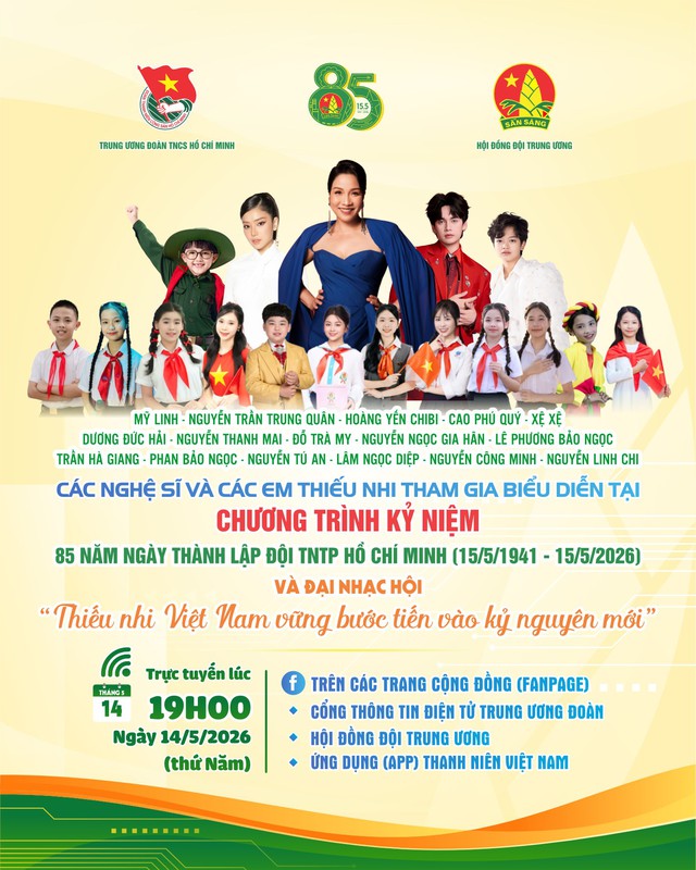 Cách xem trực tiếp chương trình nghệ thuật kỷ niệm 85 năm Ngày thành lập Đội vào tối 14-5 - Ảnh 1.