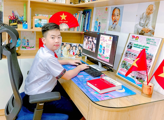 Thiếu nhi TP.HCM bày tỏ niềm kính yêu Bác qua góc học tập tại nhà- Ảnh 1. Thiếu nhi TP.HCM bày tỏ niềm kính yêu Bác qua góc học tập tại nhà- Ảnh 1.