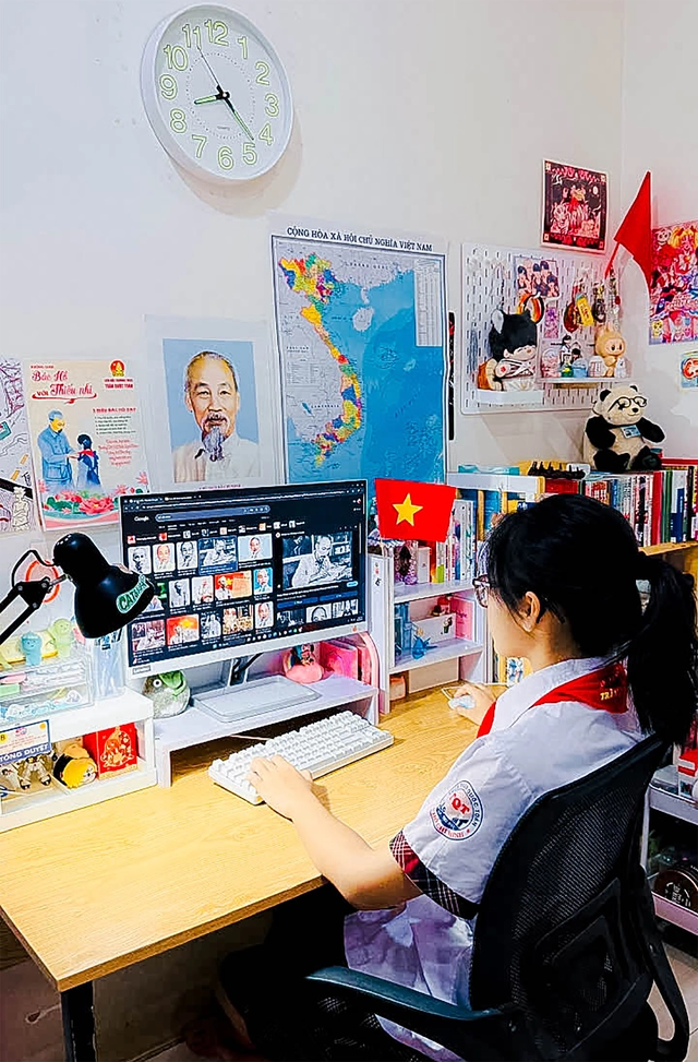 Thiếu nhi TP.HCM bày tỏ niềm kính yêu Bác qua góc học tập tại nhà- Ảnh 4. Thiếu nhi TP.HCM bày tỏ niềm kính yêu Bác qua góc học tập tại nhà- Ảnh 4.
