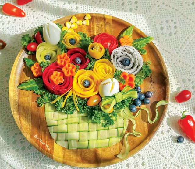 Biến rau củ thành những tác phẩm nghệ thuật đã mắt, ngon miệng- Ảnh 2.