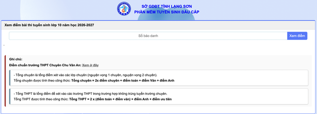Hướng dẫn cách tra cứu điểm thi lớp 10 tỉnh Lạng Sơn - Ảnh 1.