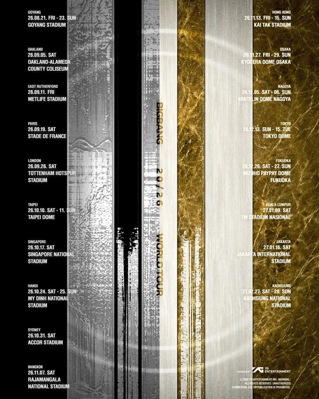 BIGBANG announces Hanoi concerts on 2026 world tour - Ảnh 1. BIGBANG announces Hanoi concerts on 2026 world tour - Ảnh 1.