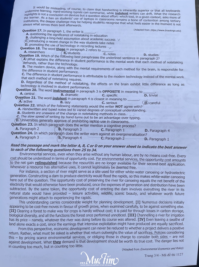 Đáp án gợi ý 48 mã đề môn tiếng Anh kỳ thi tốt nghiệp THPT năm 2026- Ảnh 4.