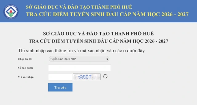 Đã có điểm thi tuyển sinh lớp 10 TP Huế năm 2026, tra cứu thế nào?- Ảnh 1. Đã có điểm thi tuyển sinh lớp 10 TP Huế năm 2026, tra cứu thế nào?- Ảnh 1.