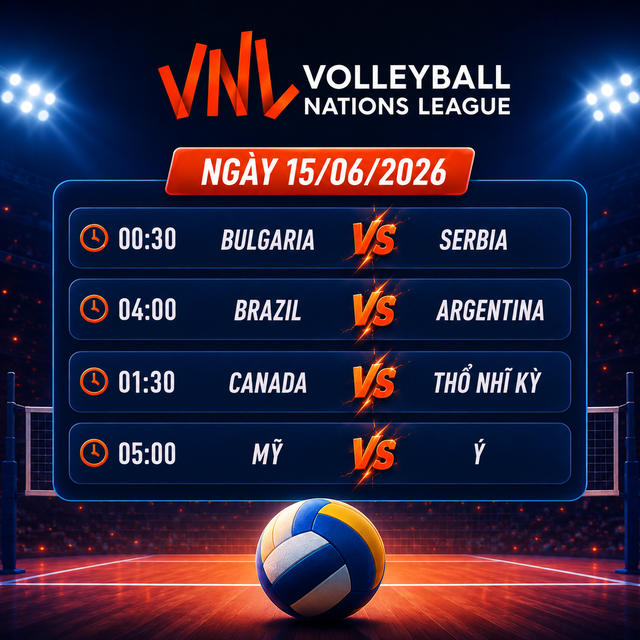 Kết quả bóng chuyền nam VNL 2026 ngày 14-6, lịch thi đấu 15-6- Ảnh 2. Kết quả bóng chuyền nam VNL 2026 ngày 14-6, lịch thi đấu 15-6- Ảnh 2.
