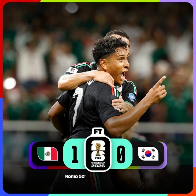 Mexico thắng Hàn Quốc, đoạt vé vào vòng knock-out World Cup 2026 - Ảnh 1. Mexico thắng Hàn Quốc, đoạt vé vào vòng knock-out World Cup 2026 - Ảnh 2.