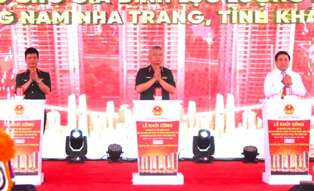 Khởi công dự án đầu tiên về nhà ở cho gia đình lực lượng vũ trang trong quân đội - Ảnh 1. Khởi công dự án nhà ở cho gia đình lực lượng vũ trang trong quân đội - Ảnh 1.
