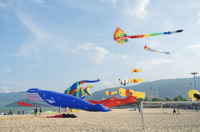 Giant kites fill Quy Nhon sky in south-central Vietnam- Ảnh 1.