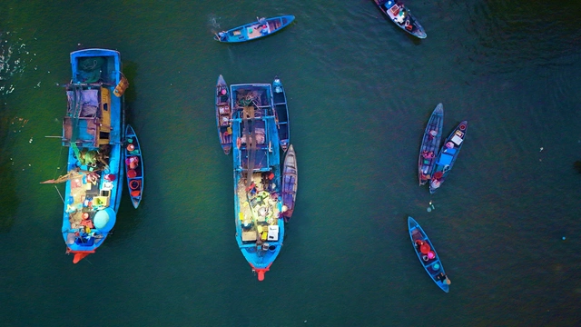 Floating market comes alive at dawn at Vietnam estuary- Ảnh 3.