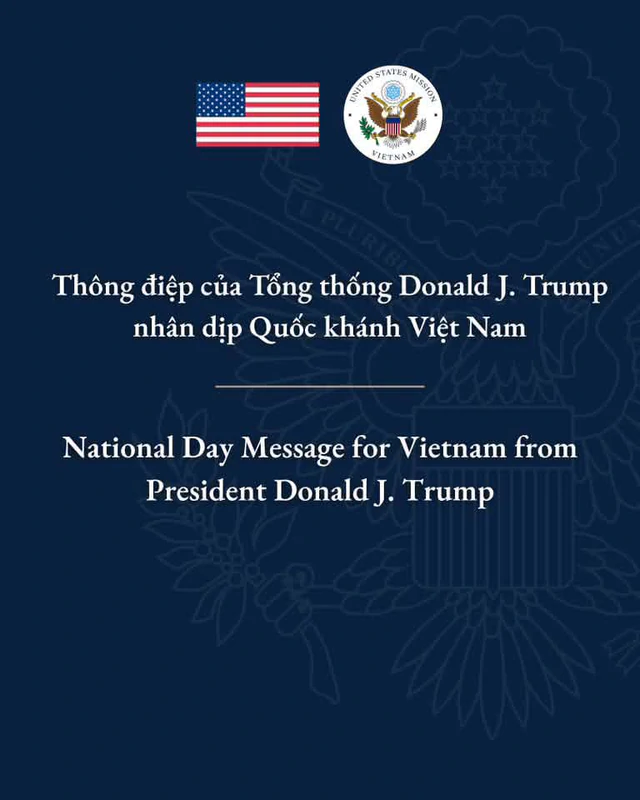 Trump congratulates Vietnam on National Day, emphasizes growing strategic partnership - Ảnh 1.