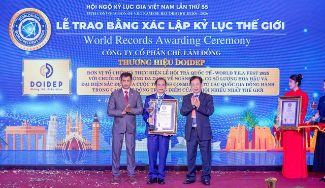 Vietnam tea company earns 2 world records from World Records Union- Ảnh 1.