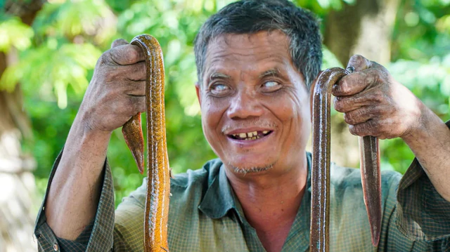 Blind man’s uncanny skill at catching mud eels in southern Vietnam- Ảnh 1.