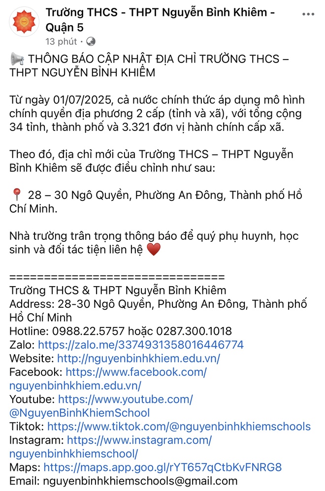 Hôm nay, hàng loạt trường học cập nhật địa chỉ mới - Ảnh 6.