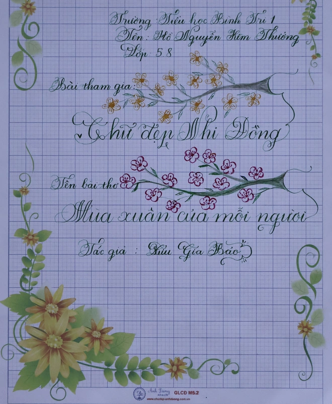 Kết quả Chữ đẹp Nhi Đồng số 3: 30 bài dự thi tiêu biểu- Ảnh 4. Kết quả Chữ đẹp Nhi Đồng số 3: 30 bài dự thi tiêu biểu- Ảnh 4.