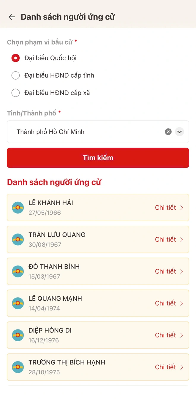 Cách xem nơi bỏ phiếu và danh sách người ứng cử trên ứng dụng VNeID - Ảnh 5.