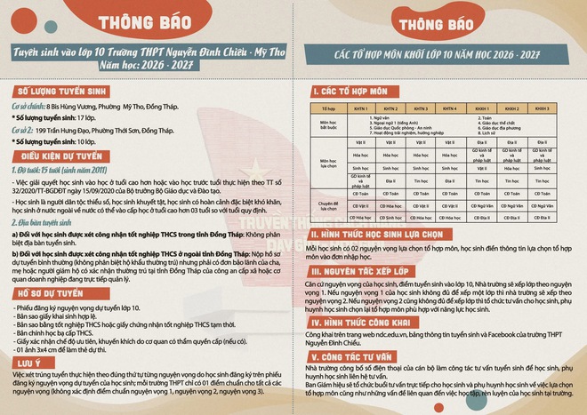 Trường THPT Nguyễn Đình Chiểu (Đồng Tháp) công bố 7 tổ hợp môn năm học mới - Ảnh 3.