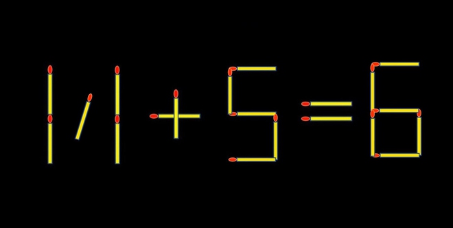 Thử tài IQ: Di chuyển một que diêm để 11+5=8 thành phép tính đúng - Ảnh 1.