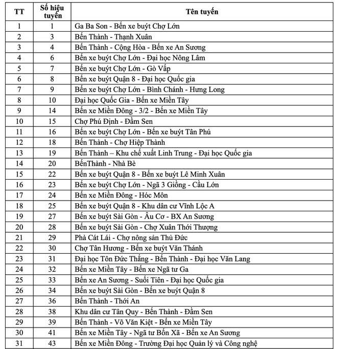 Tra cứu các tuyến xe buýt người dân TP.HCM được đi miễn phí - Ảnh 1.