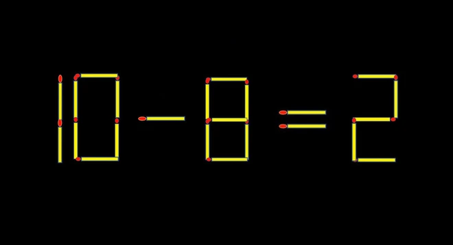 Thử tài IQ: Di chuyển một que diêm để 10-8=3 thành phép tính đúng - Ảnh 1.