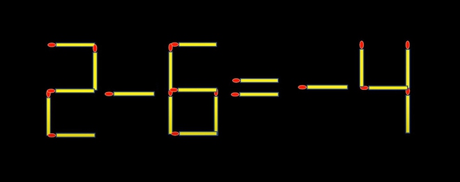 Thử tài IQ: Di chuyển một que diêm để 2+6=4 thành phép tính đúng - Ảnh 1.