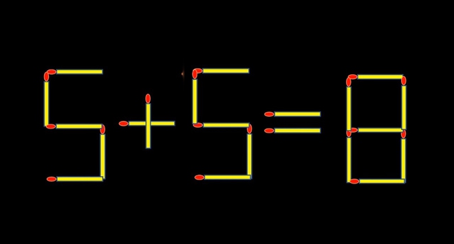 Thử tài IQ: Di chuyển một que diêm để 5+5=8 thành phép tính đúng - Ảnh 1.