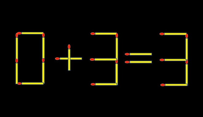 Thử tài IQ: Di chuyển một que diêm để 6+3=3 thành phép tính đúng - Ảnh 1.