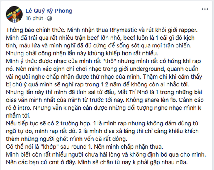 Rhymastic có hành động đẹp khi Torai9 bị rap fan tấn công dữ dội