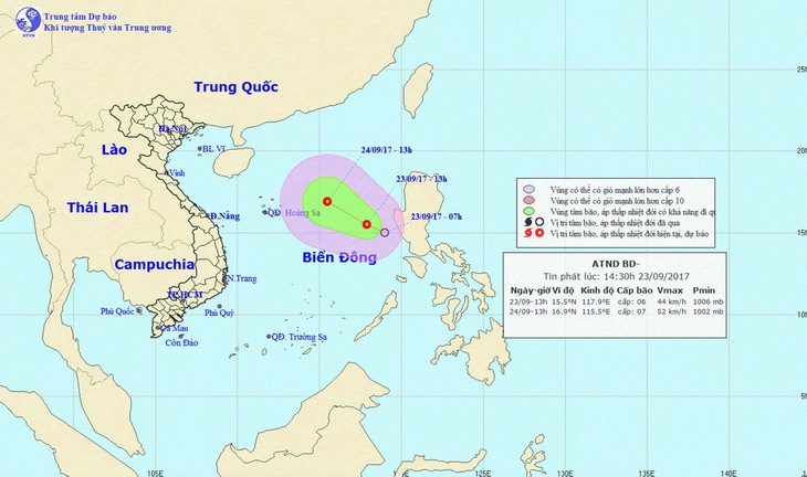 Lại xuất hiện áp thấp nhiệt đới trên Biển Đông - Ảnh 1.