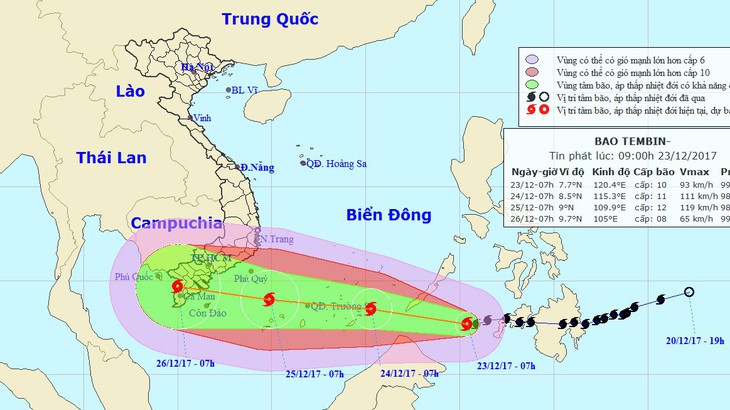 Bão Tembin đang trên đường tiến vào Biển Đông - Ảnh 1.