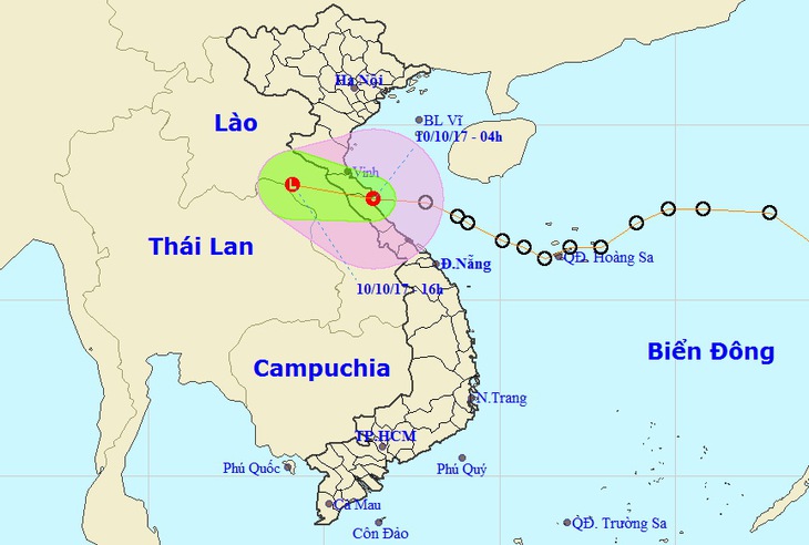 Áp thấp đã vào Hà Tĩnh-Quảng Bình, giật cấp 8 - Ảnh 1.