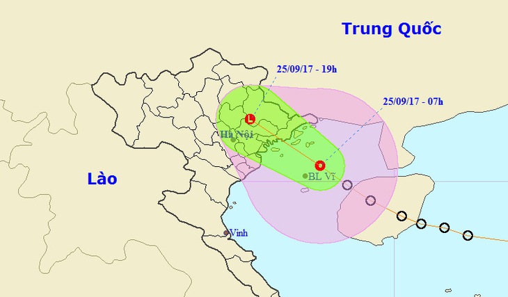 Áp thấp nhiệt đới vào gần bờ, Bắc bộ mưa to - Ảnh 1.