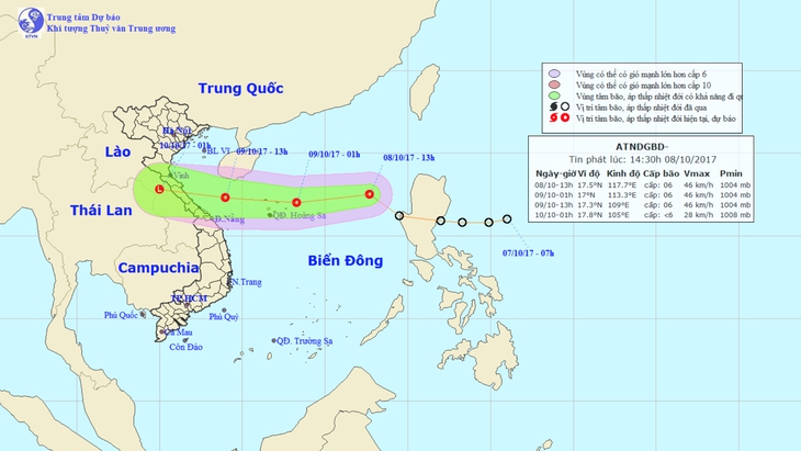 Áp thấp nhiệt đới hướng vào Hà Tĩnh - Quảng Bình - Ảnh 1.