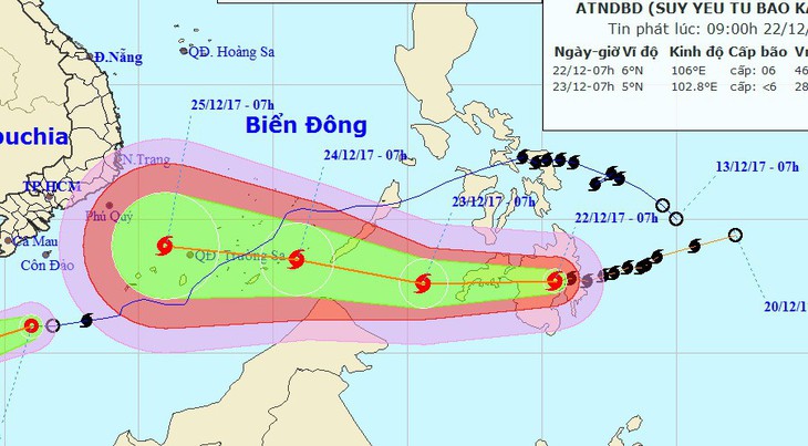 Bão Tembin sẽ mạnh thêm khi vào Biển Đông - Ảnh 1.