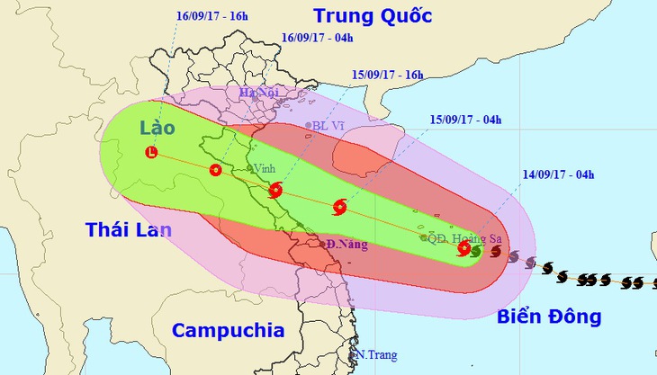 Bão số 10 giật đến cấp 13, đang tiếp tục mạnh thêm - Ảnh 1.