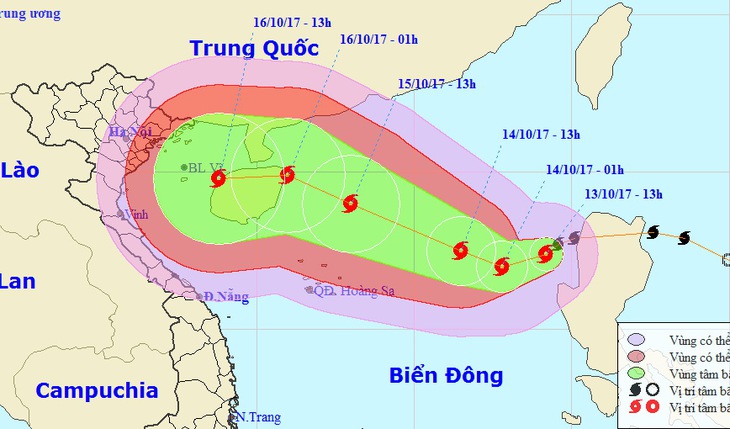 Bão số 11 liên tục đổi hướng trên Biển Đông - Ảnh 1.