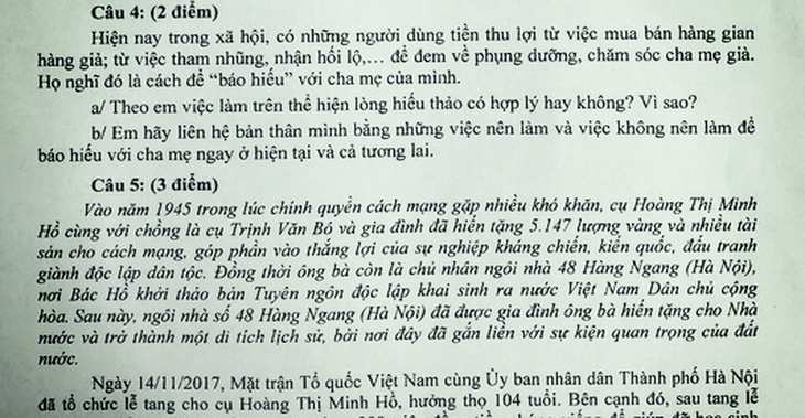 Đề kiểm tra tham nhũng để báo hiếu khiến học trò thích thú - Ảnh 1.