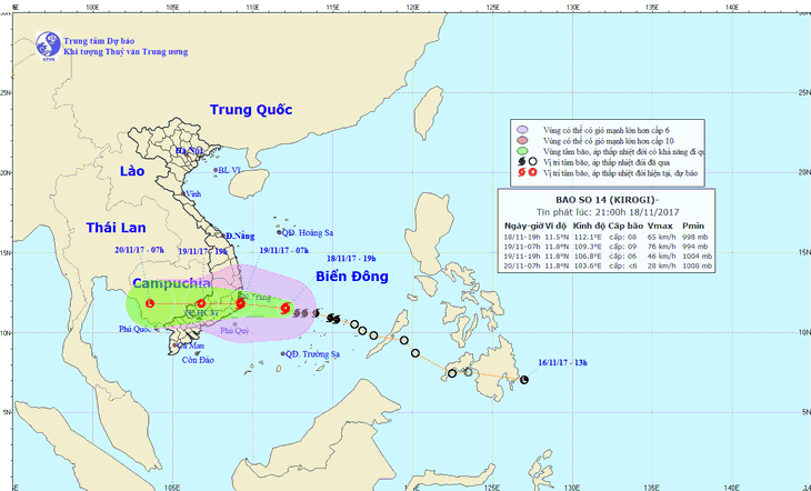 Bão số 14 giật cấp 11 đổ bộ Khánh Hòa - Bình Thuận sáng 19-11 - Ảnh 1.
