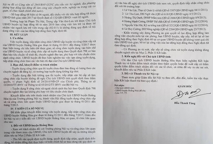 Chủ tịch UBND huyện ký nhiều quyết định tuyển dụng, bổ nhiệm sai quy định - Ảnh 2.