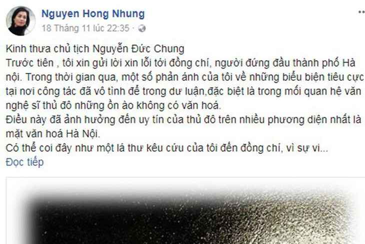 Chủ tịch Hà Nội yêu cầu xem xét tâm thư của vợ NSƯT Xuân Bắc - Ảnh 2.