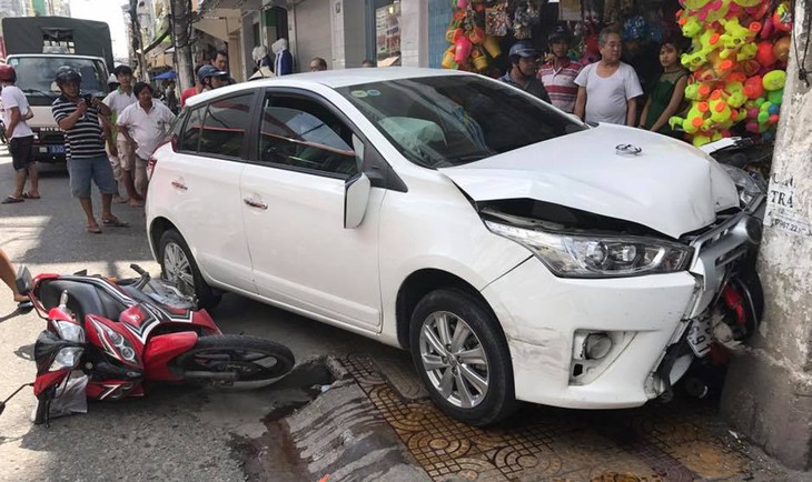 Công an Sóc Trăng lên tiếng vụ thượng úy lái xe tang vật gây tai nạn - Ảnh 1.