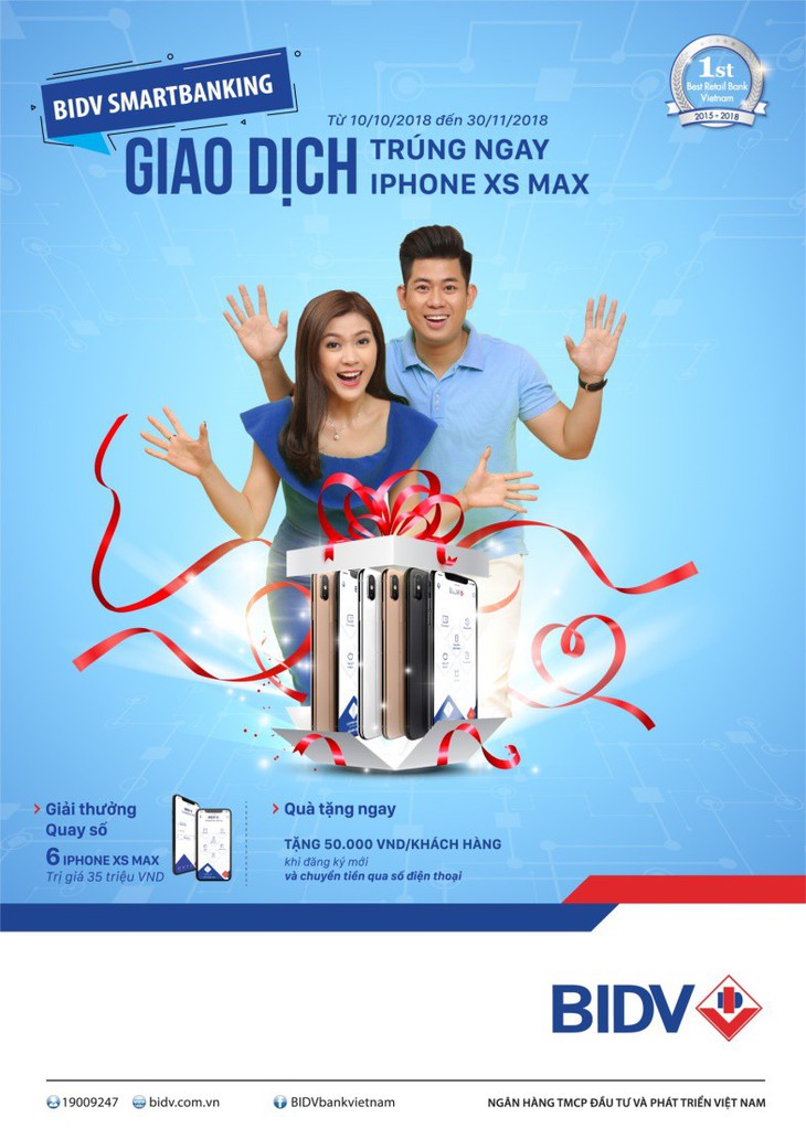 Giao dịch SmartBanking, trúng ngay iPhone XS Max - Ảnh 1.