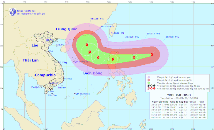 Ngày mai siêu bão Yutu vào Biển Đông - Ảnh 1.