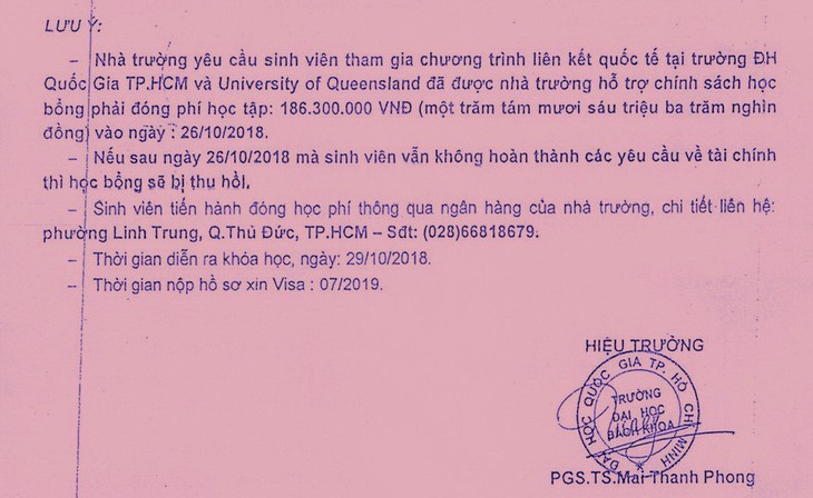 Giả mạo giấy tờ của ĐH Bách khoa TP.HCM để lừa đảo - Ảnh 1.