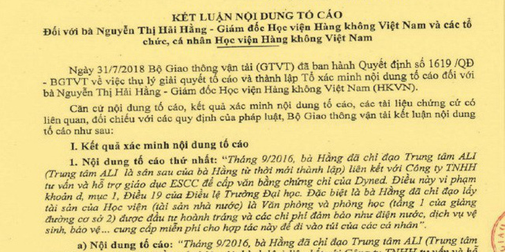 Kết luận nhiều sai phạm tại Học viện Hàng không Việt Nam - Ảnh 1.